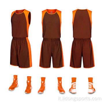 Basketball uniform a doppia faccia di basket maglia all&#39;ingrosso